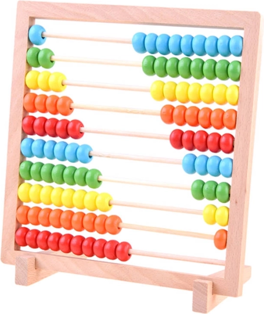 Ábaco escolar de madera de colores