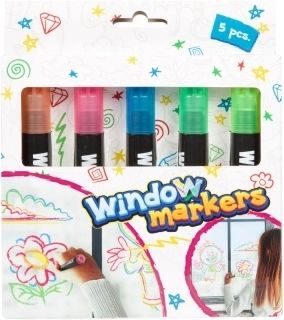Rotuladores para ventana 5 colores