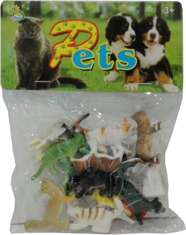 Set de gatos de plástico en bolsa, 12 unidades