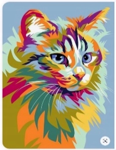 Pintura de diamantes Gato pastel 30 × 40 cm