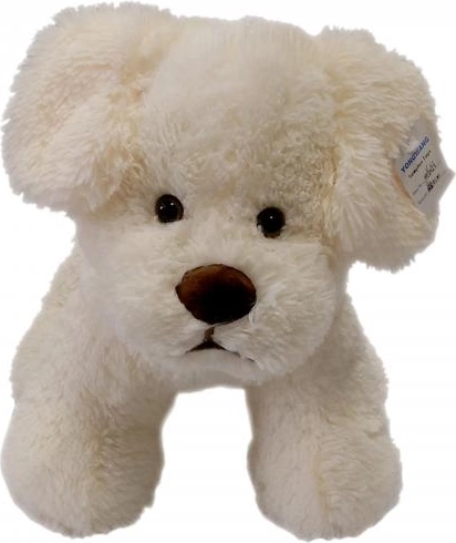 Perrito de peluche color crema