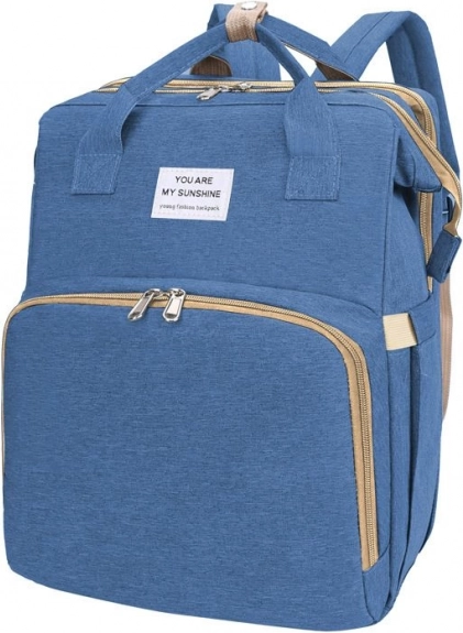 Mochila cambiador multifuncional para mamás con función de cuna – azul