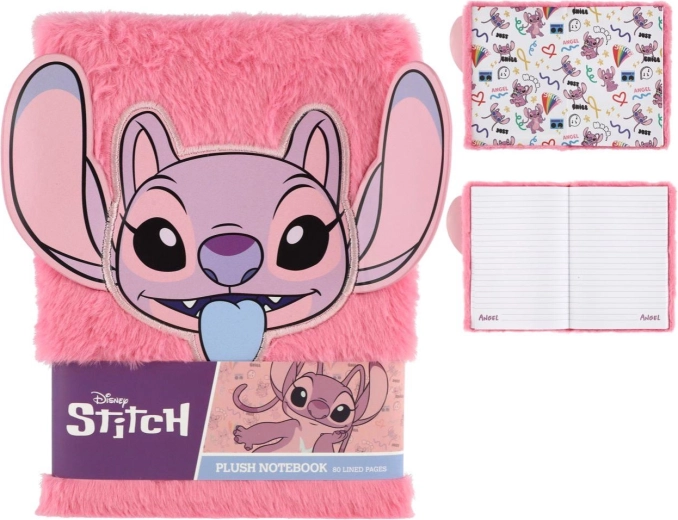 Cuaderno de anillas con tapas de felpa de Lilo y Stitch Angel