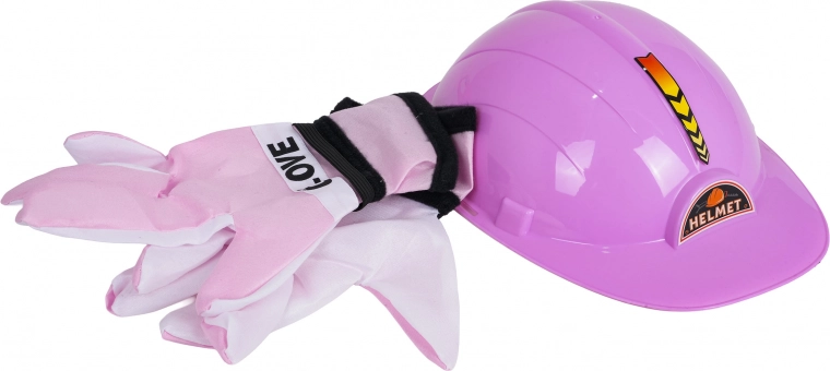 Casco de seguridad y guantes