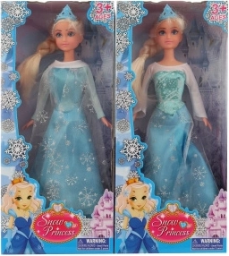 Muñeca articulada con vestido de invierno y corona