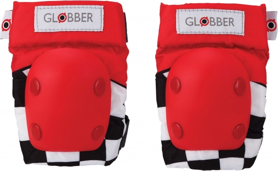 Protecciones Globber para rodillas y codos racing red