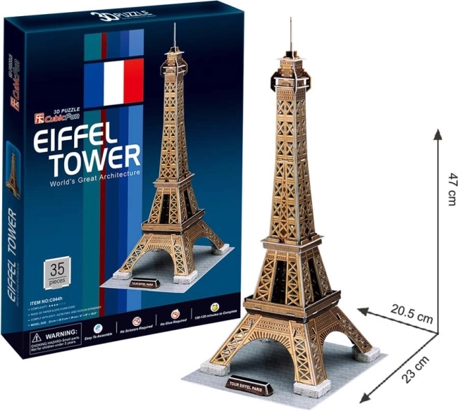 CubicFun puzle 3D Torre Eiffel dorada, 39 piezas