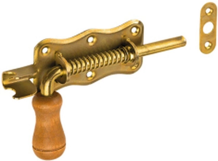 Pasador con muelle con remate de madera 150 × 50 mm, zinc amarillo
