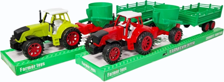 Tractor con dos remolques
