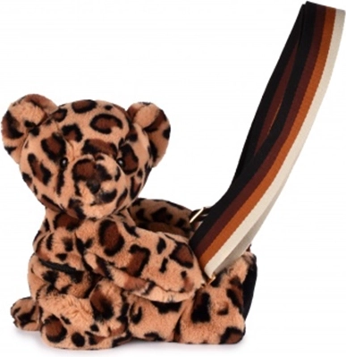 Doudou bolso de peluche bandolera leopardo 30 cm