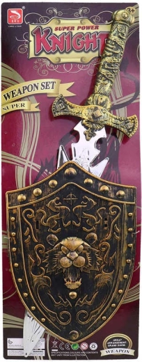 Set infantil de caballero con espada de 58 cm y escudo