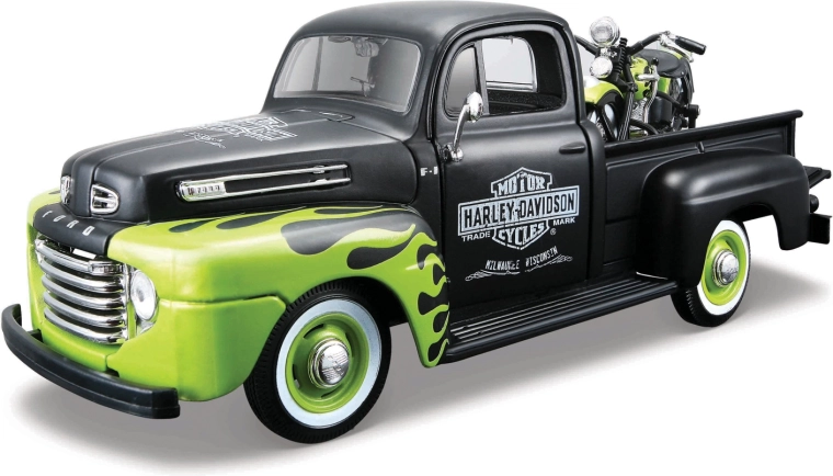 Maisto Harley-Davidson custom 1948 Ford F-1 pickup con motocicleta 1948 FL Panhead 1:24