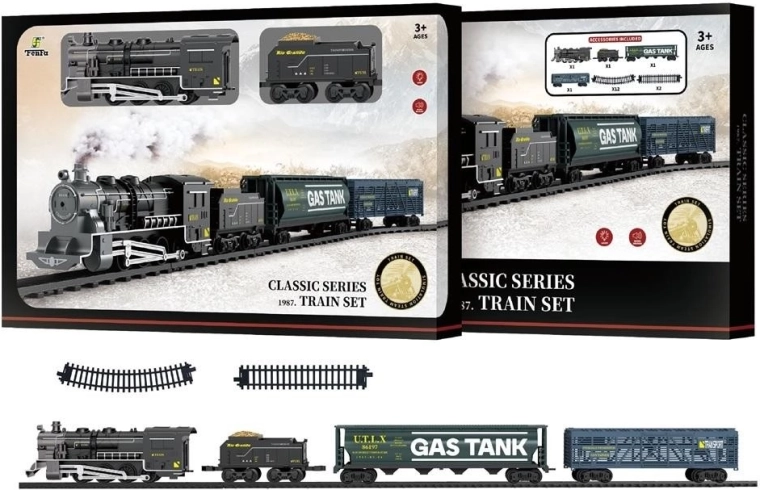 Tren vintage: efectos de luz y sonido