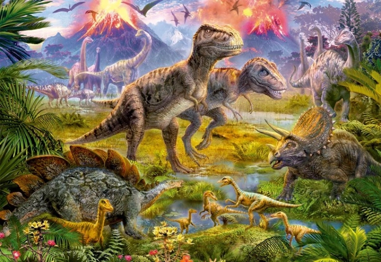 Puzle de 500 piezas, encuentro de dinosaurios