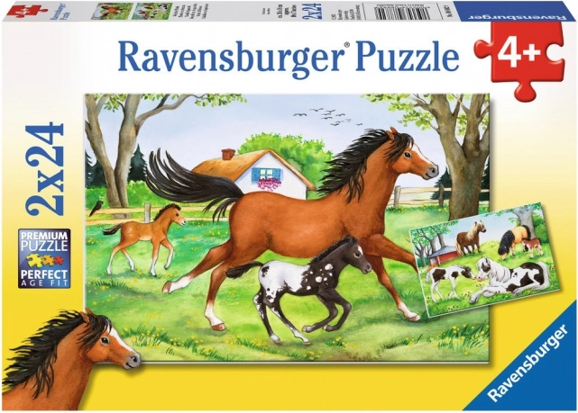 RAVENSBURGER puzzle mundo de los caballos 2×24 piezas