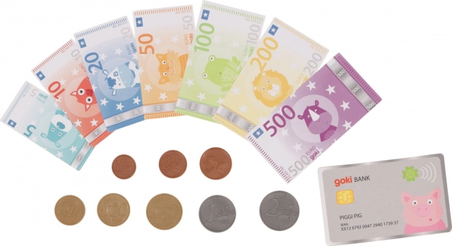 Dinero infantil con tarjeta de crédito Euros con animales