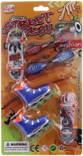 Set de skateboards de dedo y patines para niños