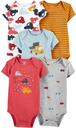 Bodies de niño Carter’s de manga corta Cars, 5 uds. – 3m