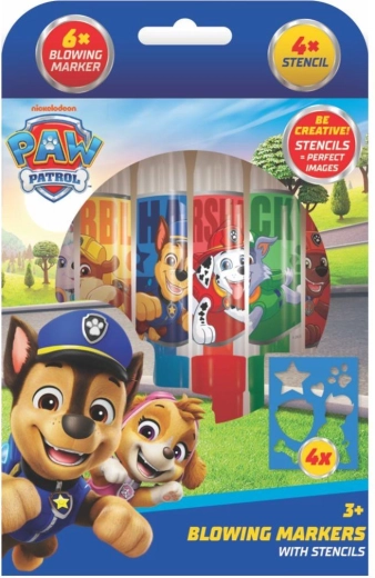 Rotuladores sopladores con plantillas para niños Paw Patrol, 6 uds.
