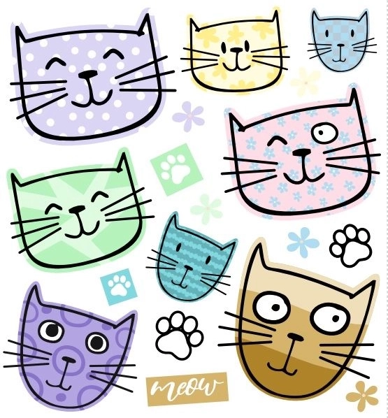 Parches termoadhesivos Meow, hoja pequeña