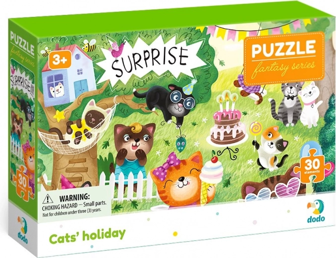 Puzzle DODO Fantasy: Vacaciones de gatitos, 30 piezas
