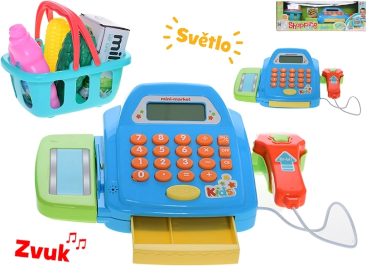 Caja registradora infantil interactiva con luz y sonido, 26 × 14,5 cm
