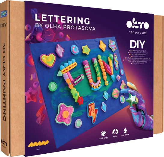 Okto lettering set artístico para pintar con masa Fun 30 × 40 cm