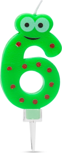 Vela para tarta con forma del número 6
