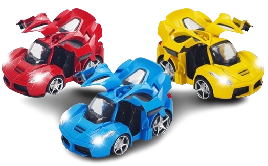 Coche metálico 1:32 con retrofricción, luz y sonido