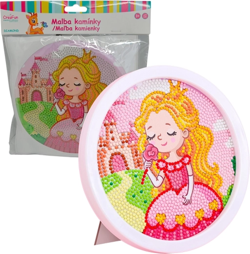 Pintura con diamantes con marco – princesa de dibujos animados 17 cm