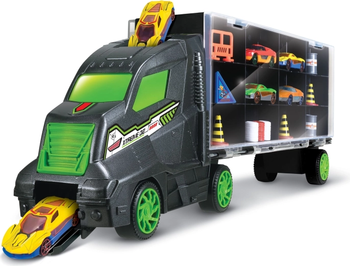 Camión con coches metálicos de 48 cm