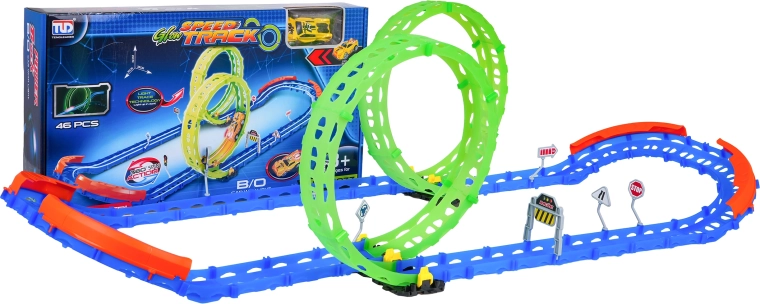 Pista de carreras luminosa en la oscuridad (46 piezas)