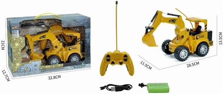 Excavadora de construcción RC por control remoto 5CH con carga USB