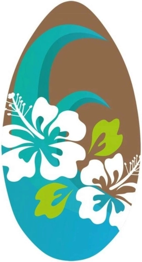 Skimboard de madera SportX con flores 96 cm