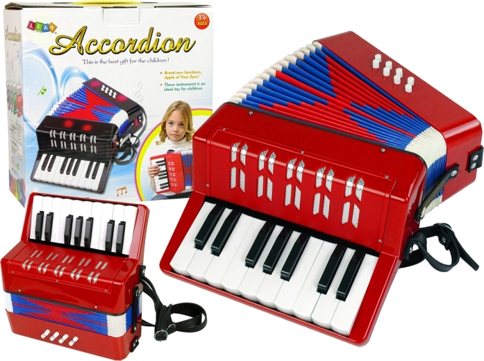 Acordeón infantil – instrumento musical – Rojo