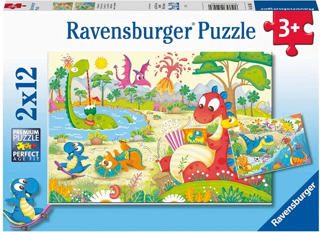 Puzzle RAVENSBURGER Dinosaurios favoritos 2×12 piezas
