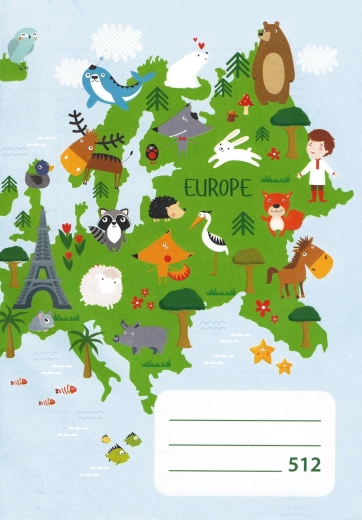 Cuaderno escolar A5 rayado, 10 hojas, Europa