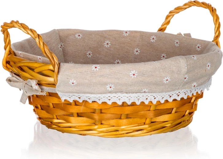Cesta redonda de mimbre con asas DAISY 30 × 12 cm