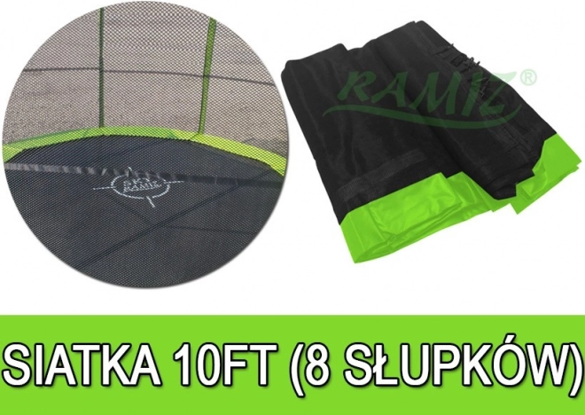 Red de seguridad protectora para trampolín 305 cm (10 ft), 8 túneles, verde SkyRamiz