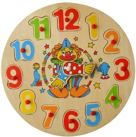 Encajable de madera Babu reloj payaso y conejo