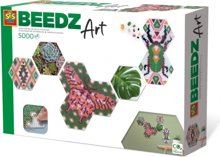 Kit creativo Beedz Art Hex Botánica – mosaico hexagonal de cuentas para planchar