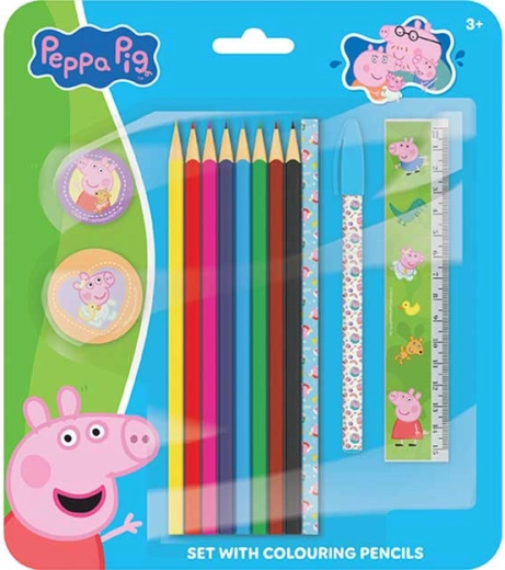 Set de escritura y dibujo Peppa Pig con lápices de colores