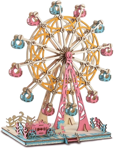 Puzzle 3D de madera: noria (Ferris) pastel