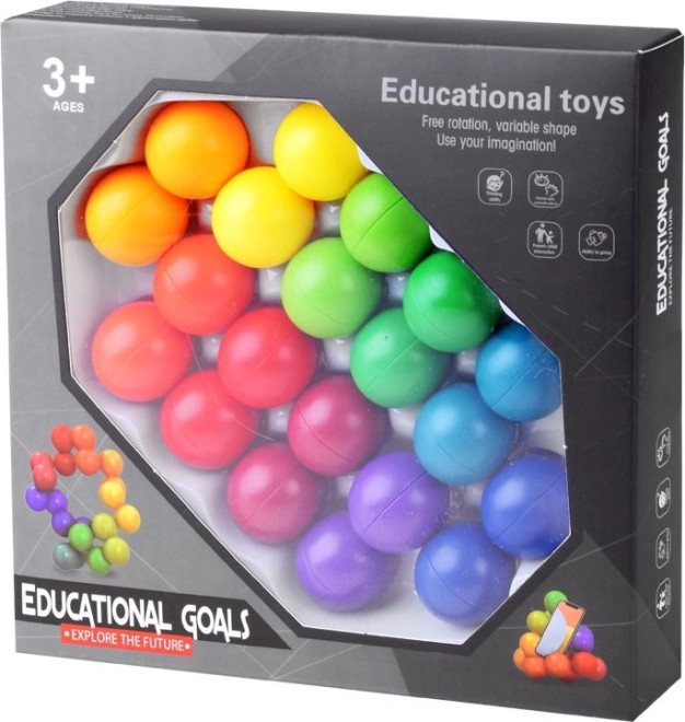 Rompecabezas lógico educativo de bolitas de colores