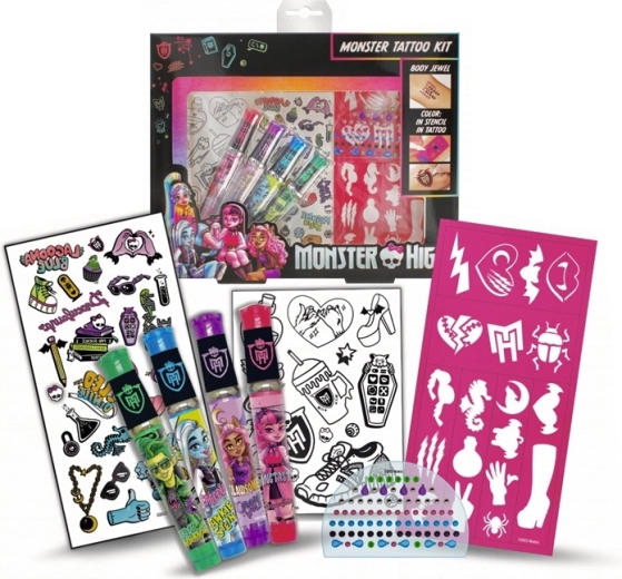 Monster High set de tatuajes con geles brillantes y pegatinas