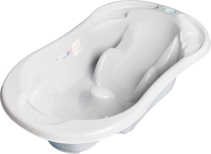 Bañera infantil anatómica con desagüe Komfort 2 en 1, gris