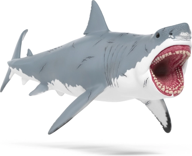 Figura de tiburón Megalodón: depredador marino realista para niños