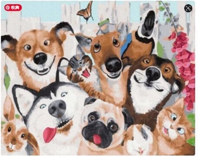 Norimpex pintura por números perros y gatos 40 × 50 cm