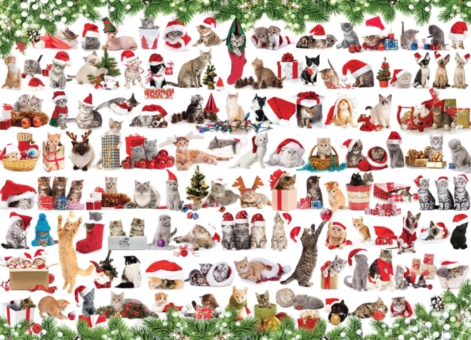 Gatos navideños puzzle de 1000 piezas