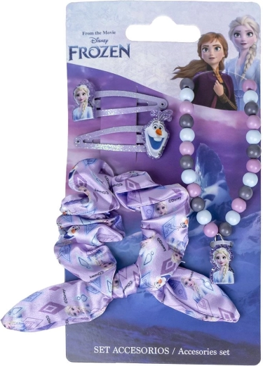 Set infantil de accesorios Disney Frozen: horquillas, goma elástica y collar